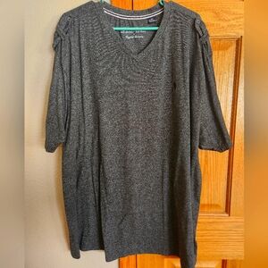 Gray V-Neck Short Sleeve Shirt